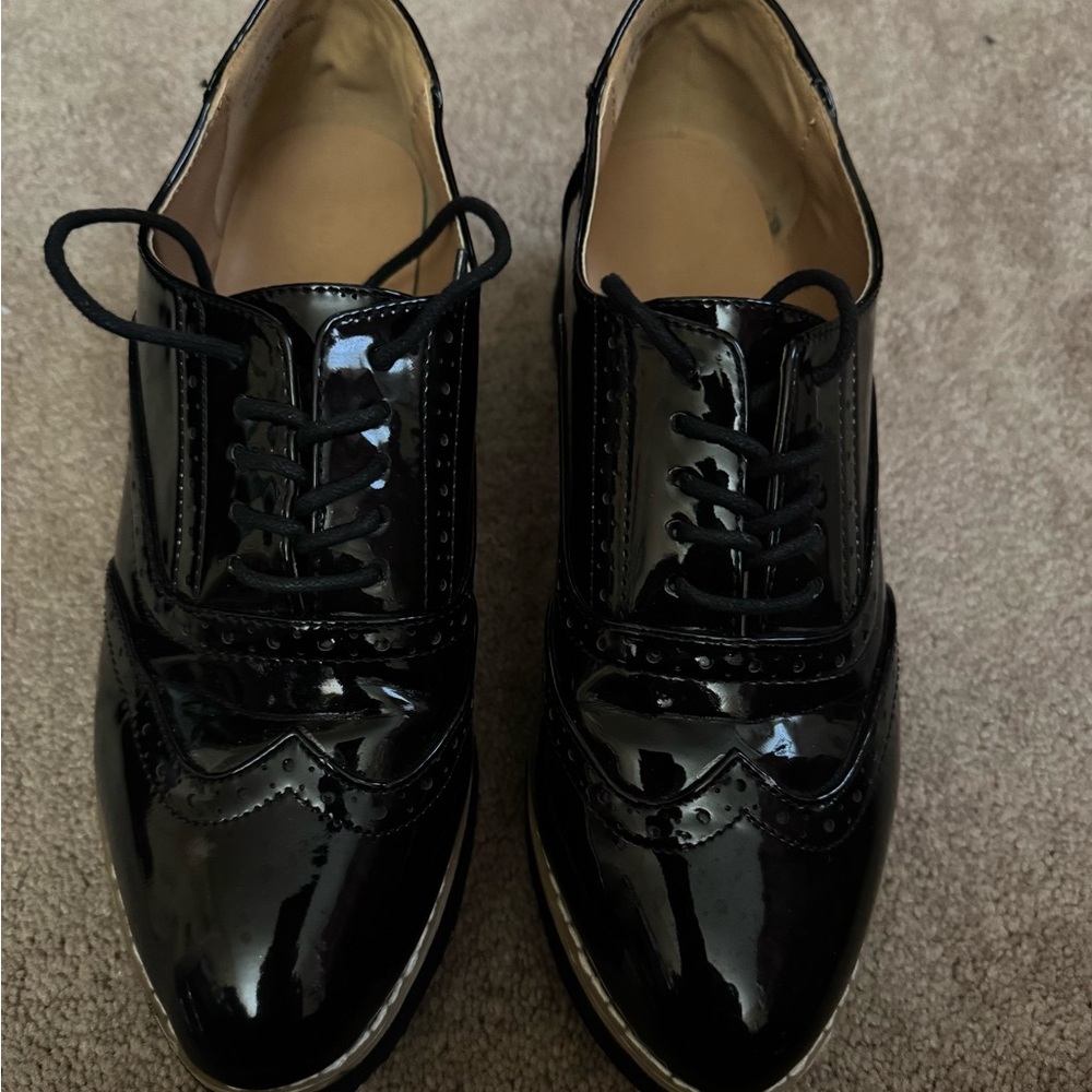 Madden Girl Black Patent Leather Oxford Shoes